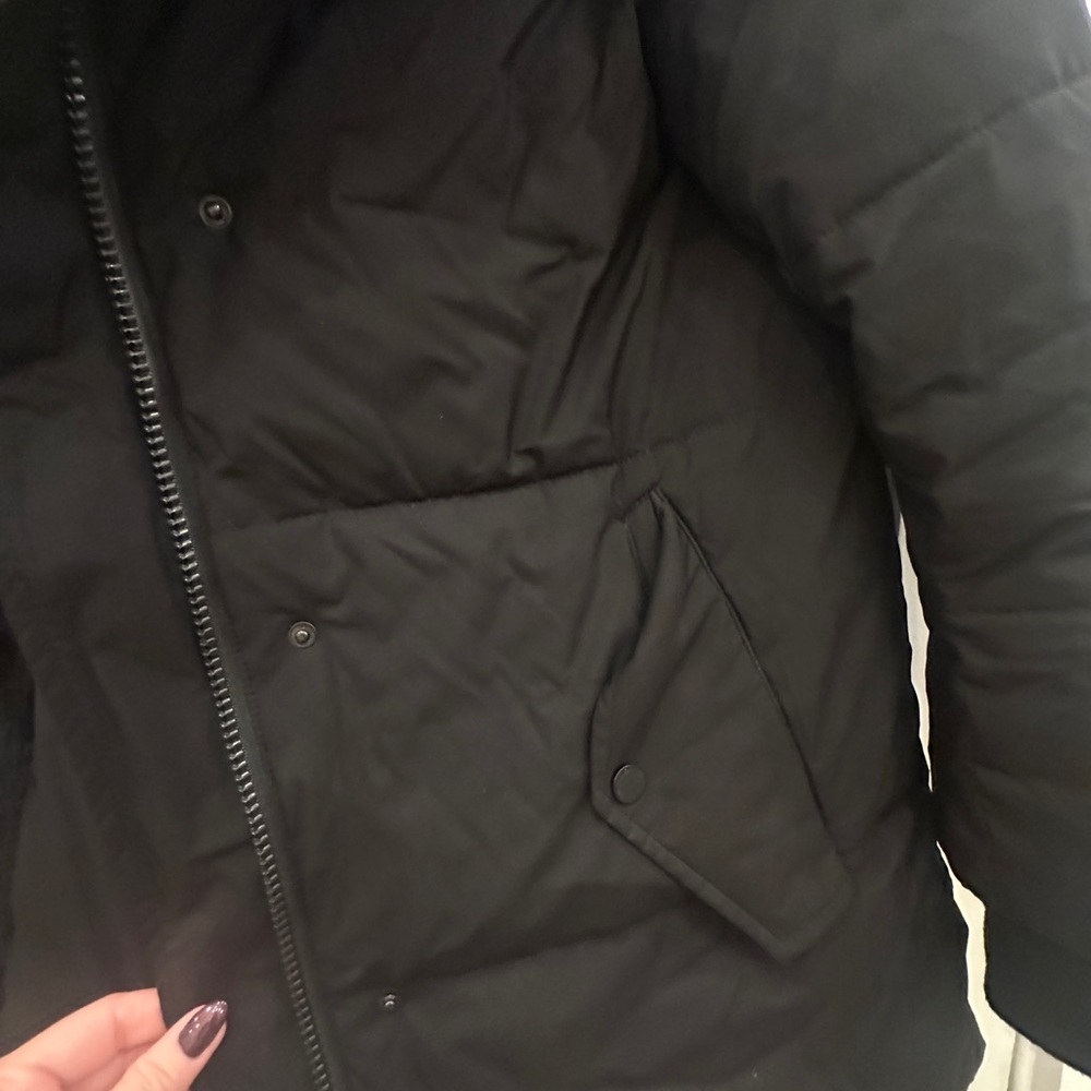 Marc New York Black Puffer Coat with Faux Fur Collar - Picture 3 of 3
